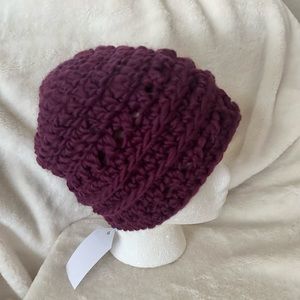 Wool beanie hat handmade crochet